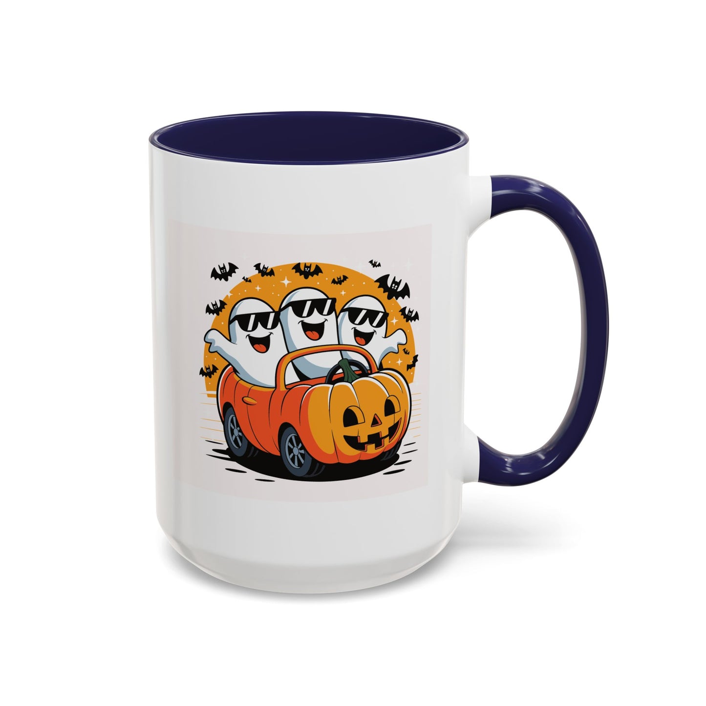 Halloween Ghost Car Coffee Mug, Spooky Mug for Fall, Pumpkin Spice Coffee Cup, Halloween Theme Drinkware, Funny Ghost Mug