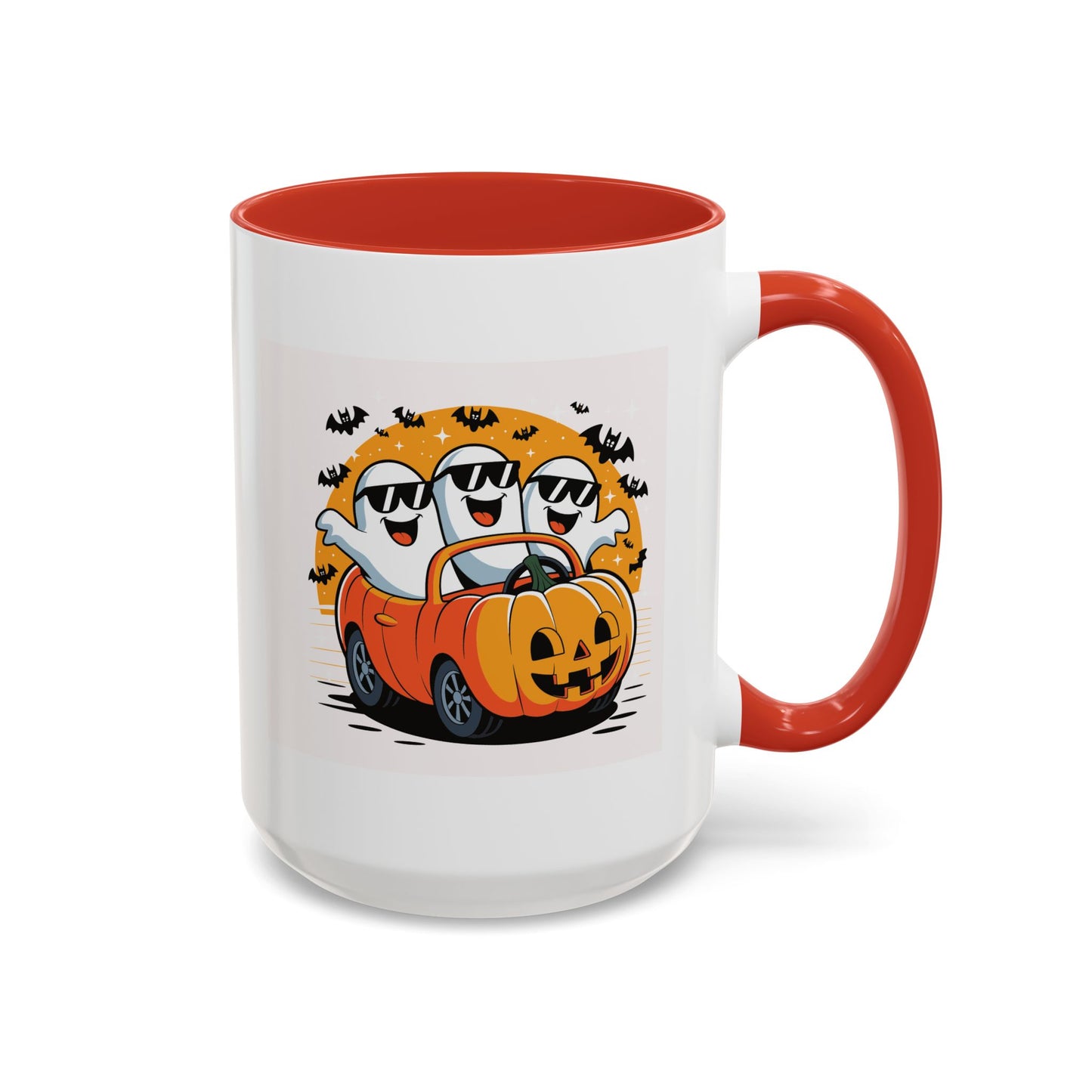 Halloween Ghost Car Coffee Mug, Spooky Mug for Fall, Pumpkin Spice Coffee Cup, Halloween Theme Drinkware, Funny Ghost Mug