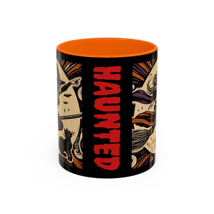 Halloween-Themed Accent Coffee Mug, Coffee Cup for Witch Lovers, Haunted Mug for Spooky Season, Unique Gift for Halloween, Witch Decor