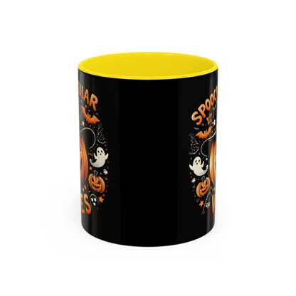 Halloween Accent Coffee Mug - Spooktacular Vibes, Fall Home Decor, Pumpkin Lovers Gift, Trick or Treat Mug, Spooky Season Drinkware