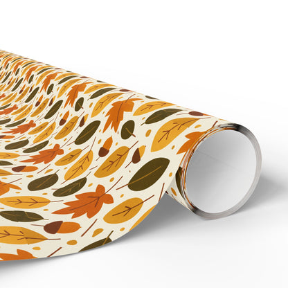 Autumn-Themed Wrapping Paper, Fall Leaves Gift Wrap, Seasonal Gift Wrapping, Eco-Friendly Wrap, Thanksgiving Party Supplies