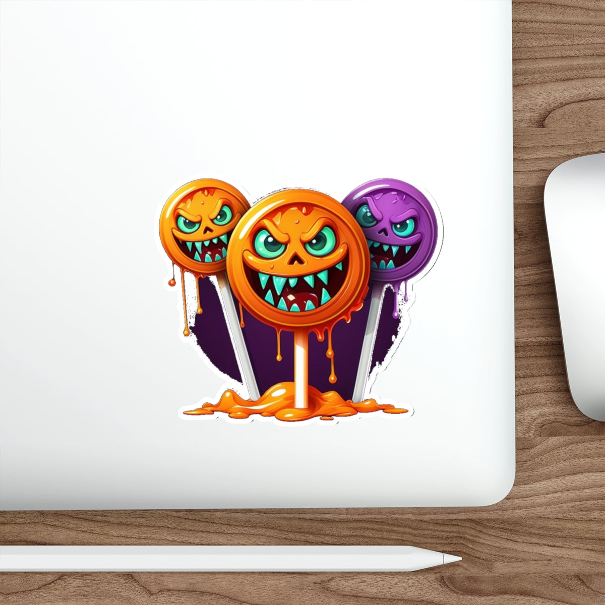 Halloween Die-Cut Stickers, Cute Halloween Decor, Spooky Stickers for Laptops, Trick-or-Treat Decor, Gift for Halloween Lovers