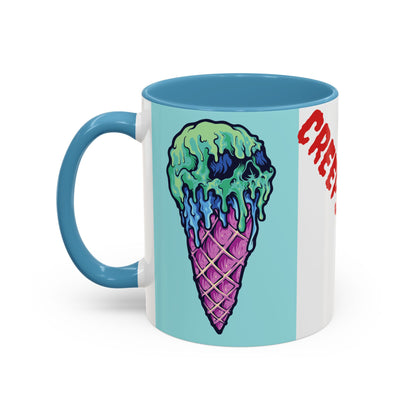 Creepy Ice Cream Mug - Perfect for Halloween, Unique Gift for Coffee Lovers, Spooky Decor, Creepscream Design, Fun Kitchenware