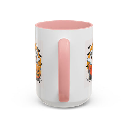 Halloween Ghost Car Coffee Mug, Spooky Mug for Fall, Pumpkin Spice Coffee Cup, Halloween Theme Drinkware, Funny Ghost Mug