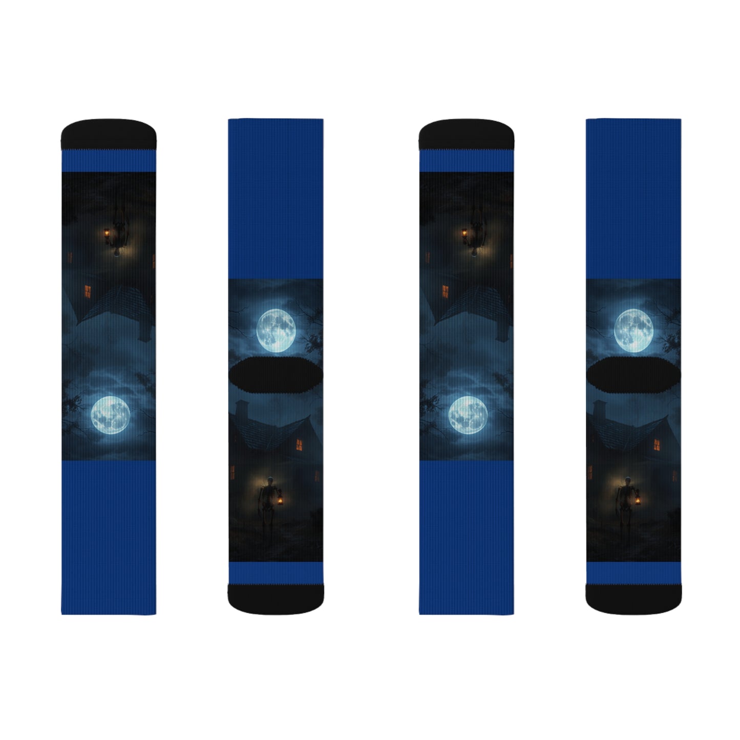 Moonlit Adventure Sublimation Socks | Cozy Footwear, Gift for Hikers, Unique Apparel, Casual Wear, Halloween Accessory