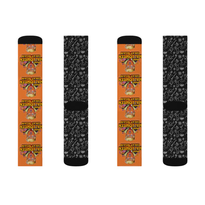 Halloween-Themed Sublimation Socks, Fun Socks, Holiday Accessories, Spooky Gifts, Costume Add-ons, Unique Footwear