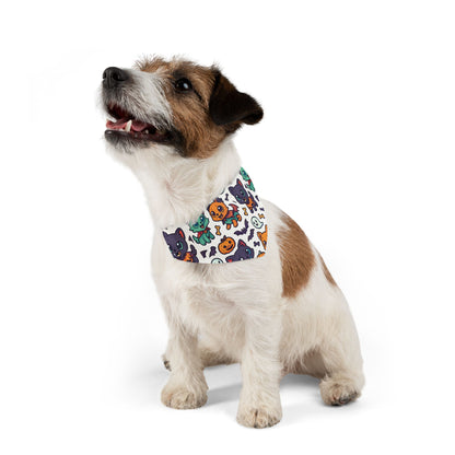 Halloween Pet Bandana Collar | Cute Cat and Pumpkin Design for Dogs, Pet Costume Accessory, Fall Celebration Gear, Trick or Treat Bandana