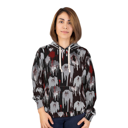 Artistic Graphic Pullover Hoodie, Stylish Sweatshirt, Unique Fashion Hoodie, Cozy Layering Piece, Casual Wear, Trendy Gift Idea