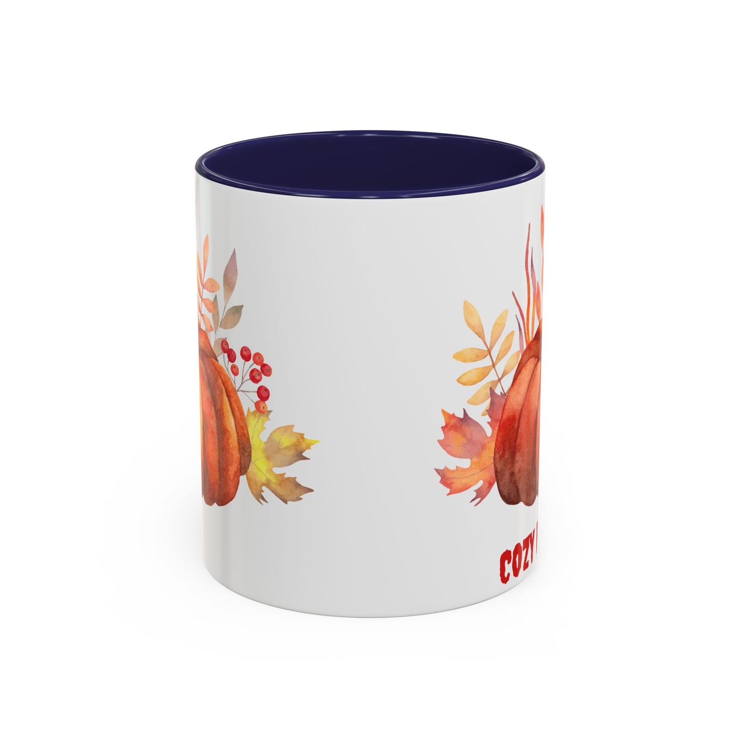 Cozy Pumpkin Accent Coffee Mug | Fall Decor, Gift for Autumn Lovers, Thanksgiving Mug, Pumpkin Spice Latte Cup, Holiday Drinkware