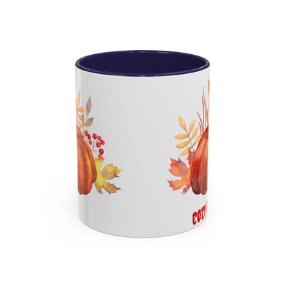 Cozy Pumpkin Accent Coffee Mug | Fall Decor, Gift for Autumn Lovers, Thanksgiving Mug, Pumpkin Spice Latte Cup, Holiday Drinkware