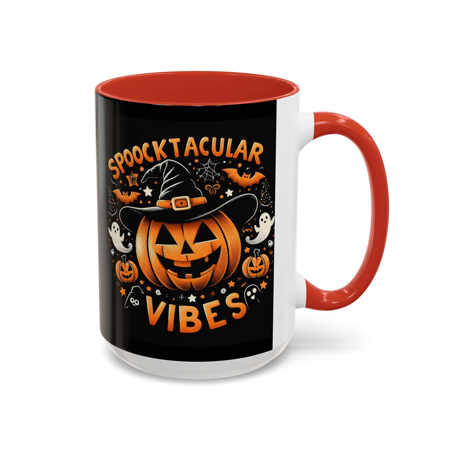 Halloween Accent Coffee Mug - Spooktacular Vibes, Fall Home Decor, Pumpkin Lovers Gift, Trick or Treat Mug, Spooky Season Drinkware