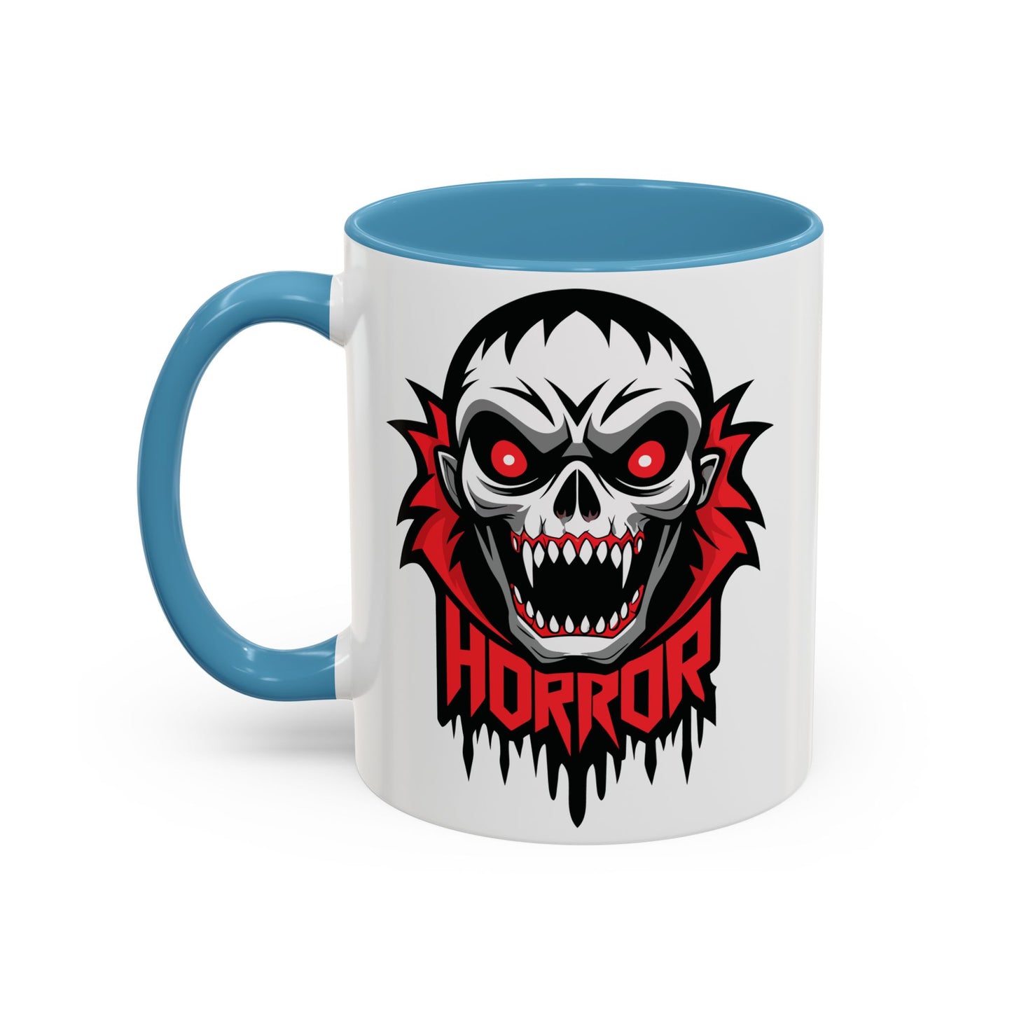 Horror-Themed Coffee Mug, Unique Gift for Halloween Lovers, Scary Decor, Black Accented Mug, Gothic Drinkware, Spooky Kitchenware