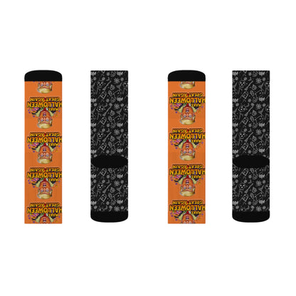 Halloween-Themed Sublimation Socks, Fun Socks, Holiday Accessories, Spooky Gifts, Costume Add-ons, Unique Footwear