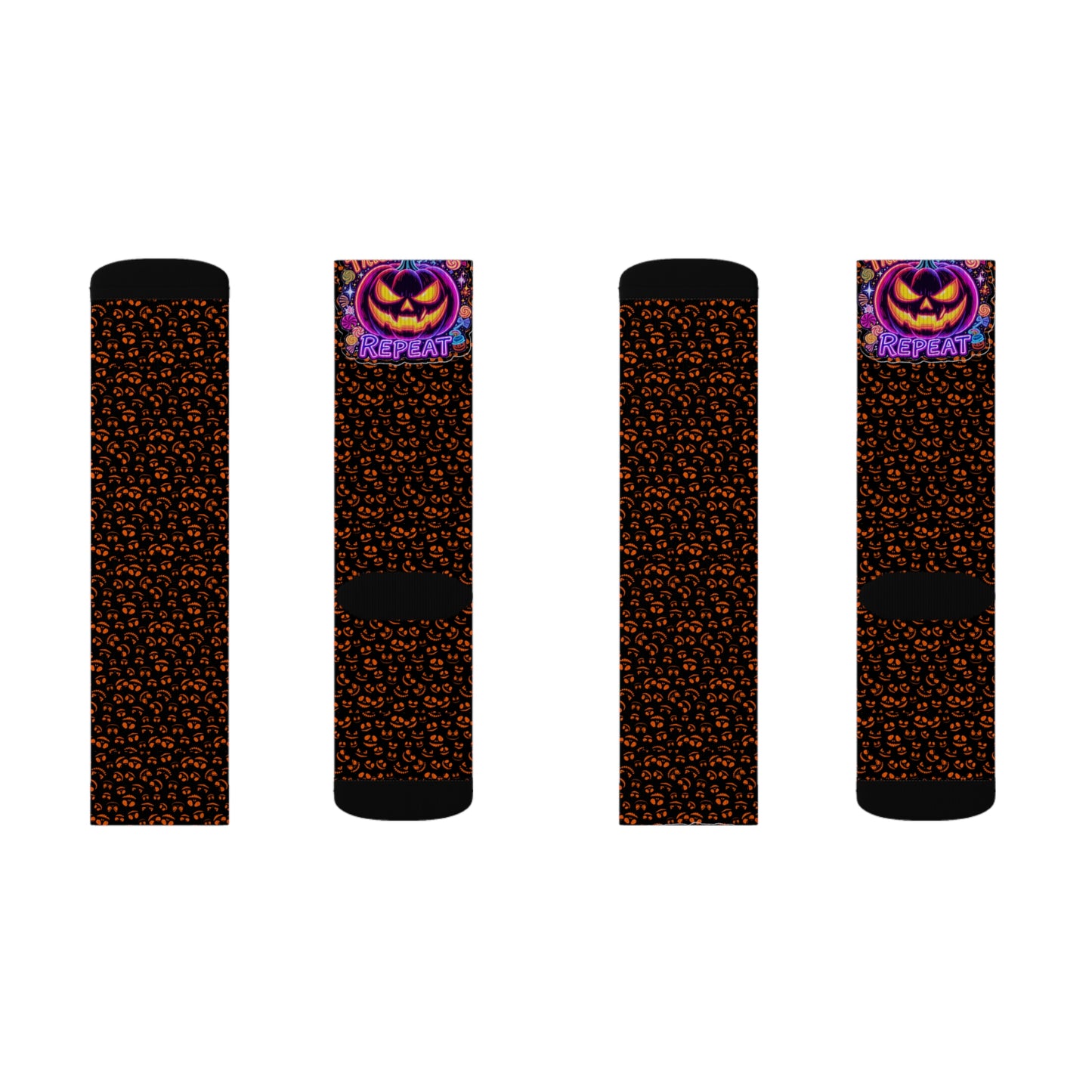 Halloween Themed Sublimation Socks, Custom Graphic Socks, Fun Holiday Gift, Trick or Treat Socks, Cozy Autumn Accessories