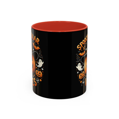 Halloween Accent Coffee Mug - Spooktacular Vibes, Fall Home Decor, Pumpkin Lovers Gift, Trick or Treat Mug, Spooky Season Drinkware
