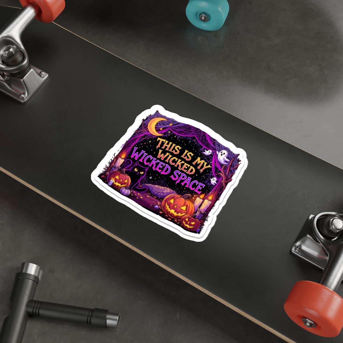 Halloween Die-Cut Stickers - Spooky Home Decor, Witchy Laptop Decor, Pumpkin Stickers, Fun Gifting for Halloween