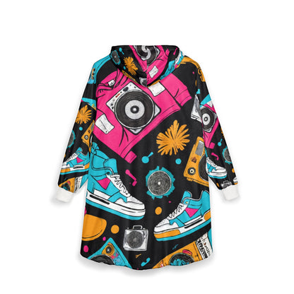 Retro Vibes Unisex Hooded Blanket