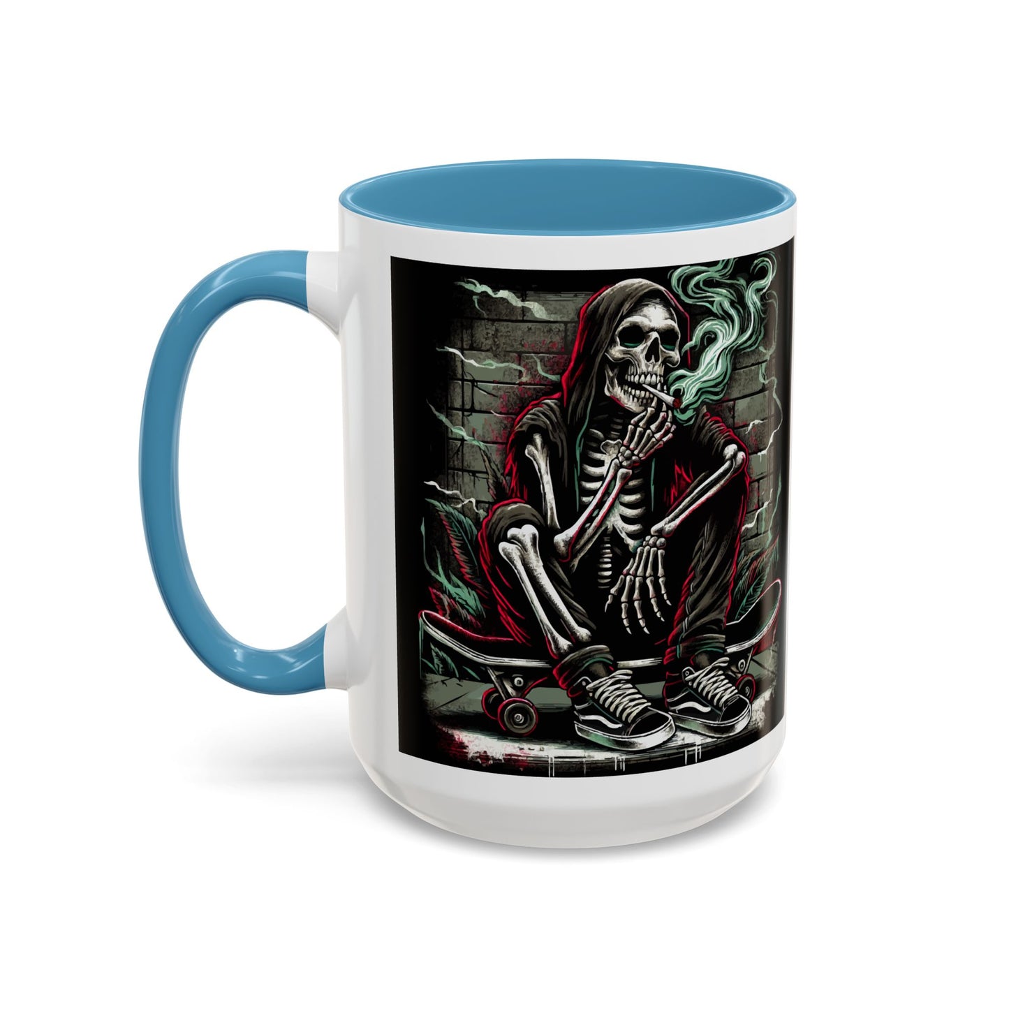 Gothic Skeleton Coffee Mug - Perfect for Halloween Decor, Gift for Skaters, Unique Drinkware, Spooky Vibe, 11 & 15oz Options