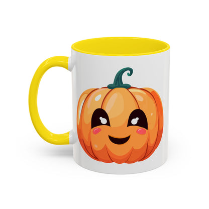 Cute Pumpkin Accent Coffee Mug for Fall, Halloween Decor, Gift for Coffee Lovers, Autumn Kitchenware, Seasonal Drinkware