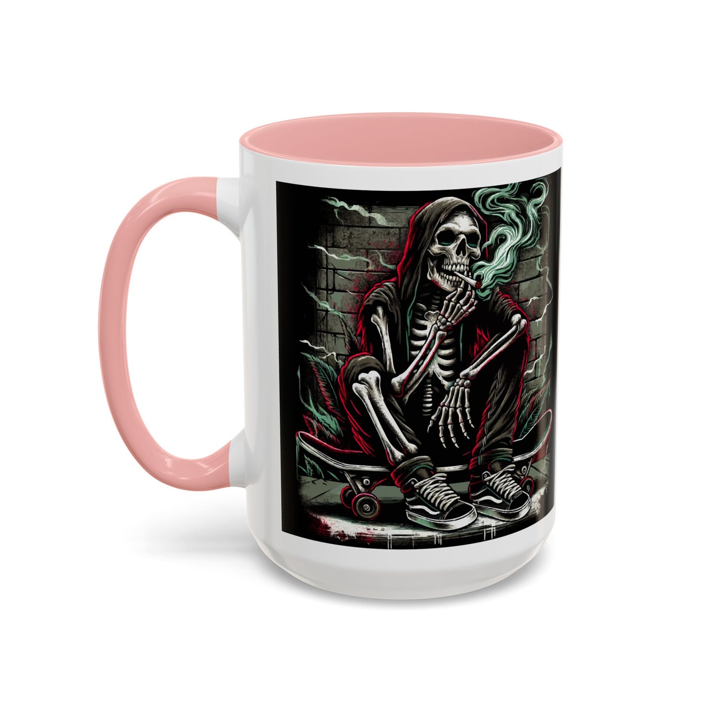 Gothic Skeleton Coffee Mug - Perfect for Halloween Decor, Gift for Skaters, Unique Drinkware, Spooky Vibe, 11 & 15oz Options