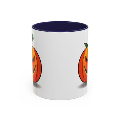 Halloween Pumpkin Accent Mug | Spooky Coffee Cup | Fall Decor | Pumpkin Art | Gift for Halloween Lovers, 11oz, 15oz