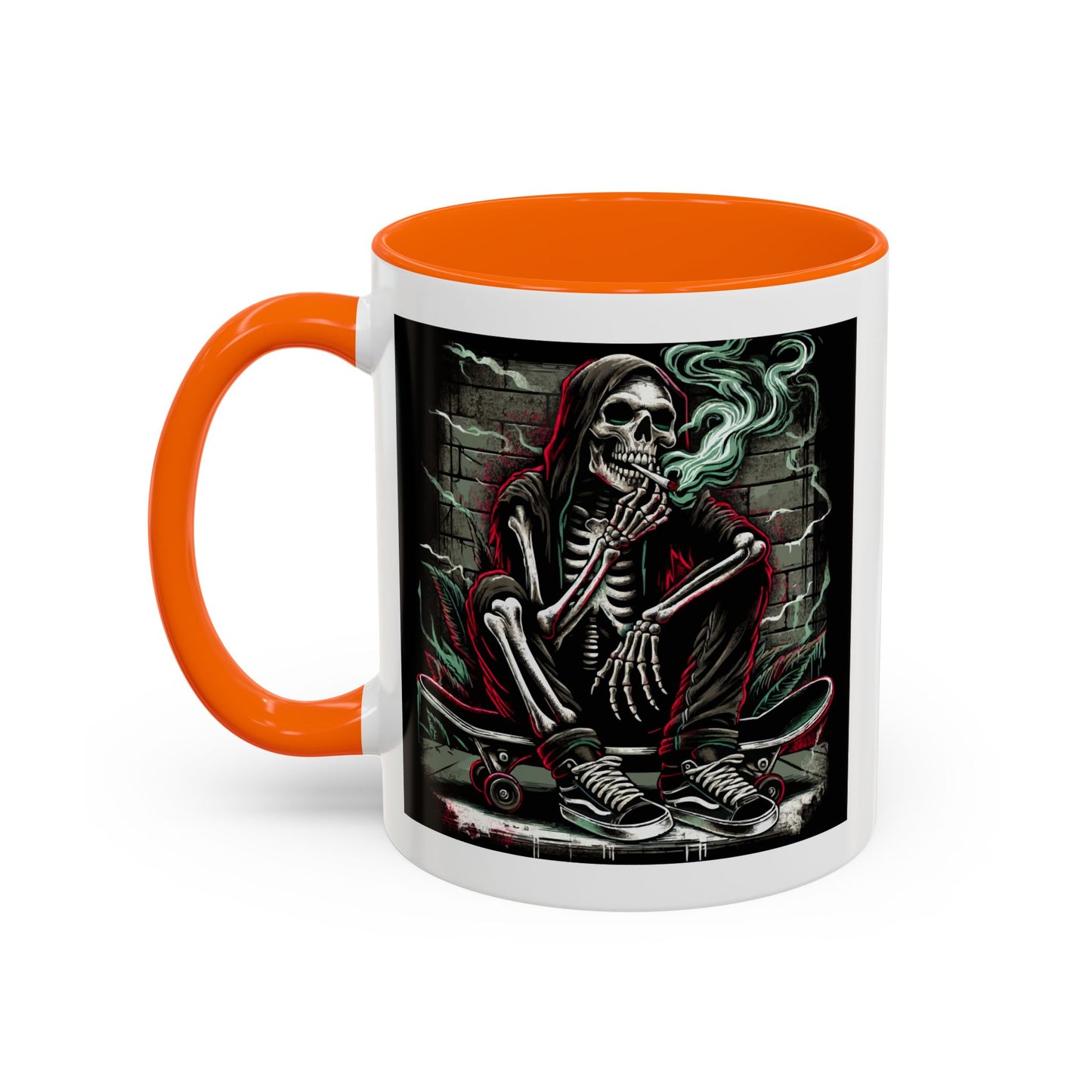 Gothic Skeleton Coffee Mug - Perfect for Halloween Decor, Gift for Skaters, Unique Drinkware, Spooky Vibe, 11 & 15oz Options