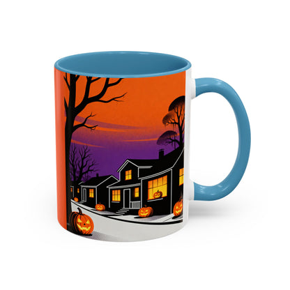 Halloween-Themed Accent Coffee Mug, Spooky Autumn Decor, Pumpkin Coffee Cup, Fall Gift, October Celebration