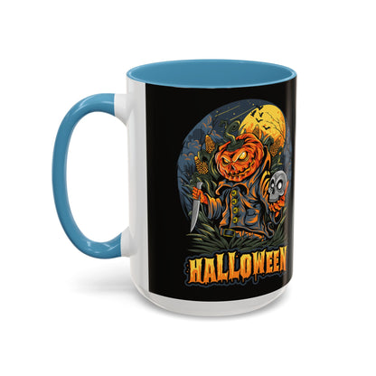 Halloween Pumpkin Coffee Mug, Spooky Mug, Fall Decor, Gift for Halloween Lovers, Black Mug, 11oz or 15oz