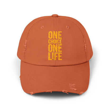 Unisex Distressed Cap - Motivational Hat, Everyday Wear, Casual Style, Gift for Friends, Trendy Cap, One Life Design