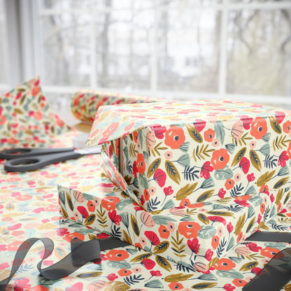 Floral Wrapping Paper for All Occasions, Gift Wrap Roll, Birthday, Holiday, Eco-Friendly, Festive Gift Packaging, Artisan Design