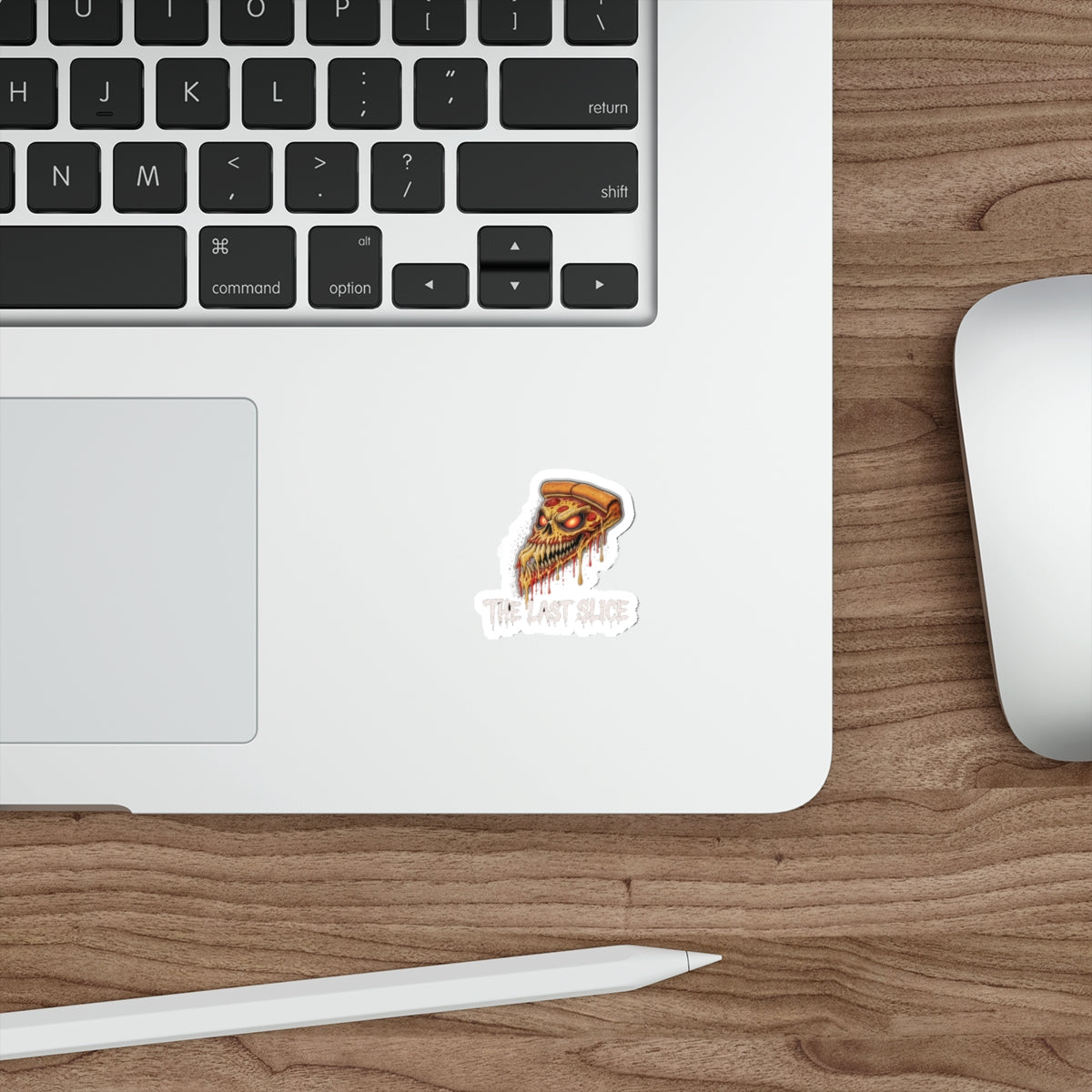 Die-Cut Stickers - The Last Slice, Edgy Vinyl Decals for Laptops, Bicycles, Water Bottles, Unique Gift Idea, Halloween Decor