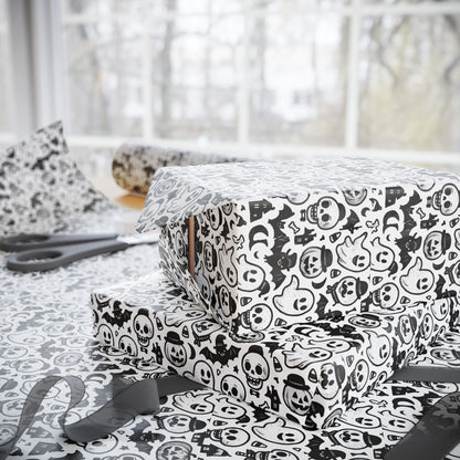 Stylish Wrapping Paper for Unique Gifts, Skull Print Gift Wrap, Halloween Party Supplies, Eco-Friendly Gift Wrapping, Home Decor Accent