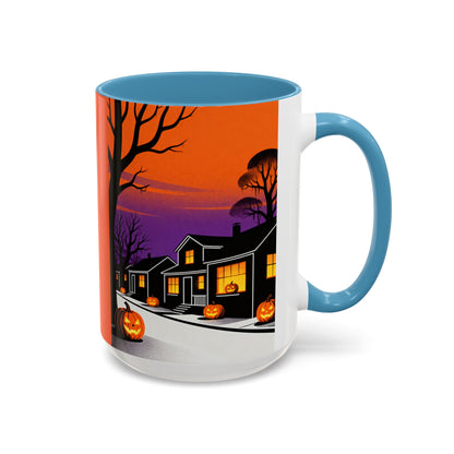 Halloween-Themed Accent Coffee Mug, Spooky Autumn Decor, Pumpkin Coffee Cup, Fall Gift, October Celebration