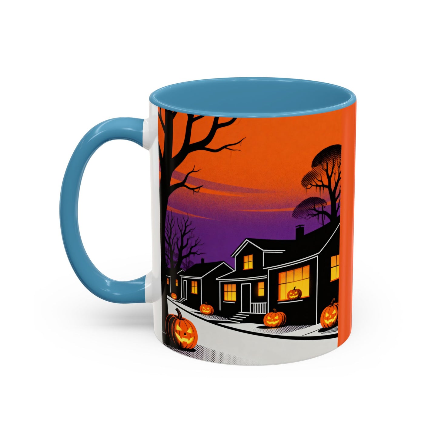 Halloween-Themed Accent Coffee Mug, Spooky Autumn Decor, Pumpkin Coffee Cup, Fall Gift, October Celebration