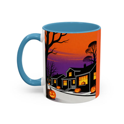 Halloween-Themed Accent Coffee Mug, Spooky Autumn Decor, Pumpkin Coffee Cup, Fall Gift, October Celebration