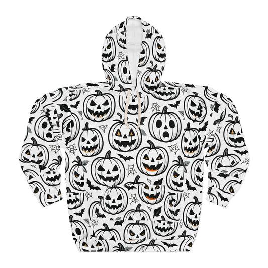 Halloween Pumpkin Hoodie, Unisex Pullover, Fall Apparel, Costume Party, Spooky Season, Cozy Sweatshirt