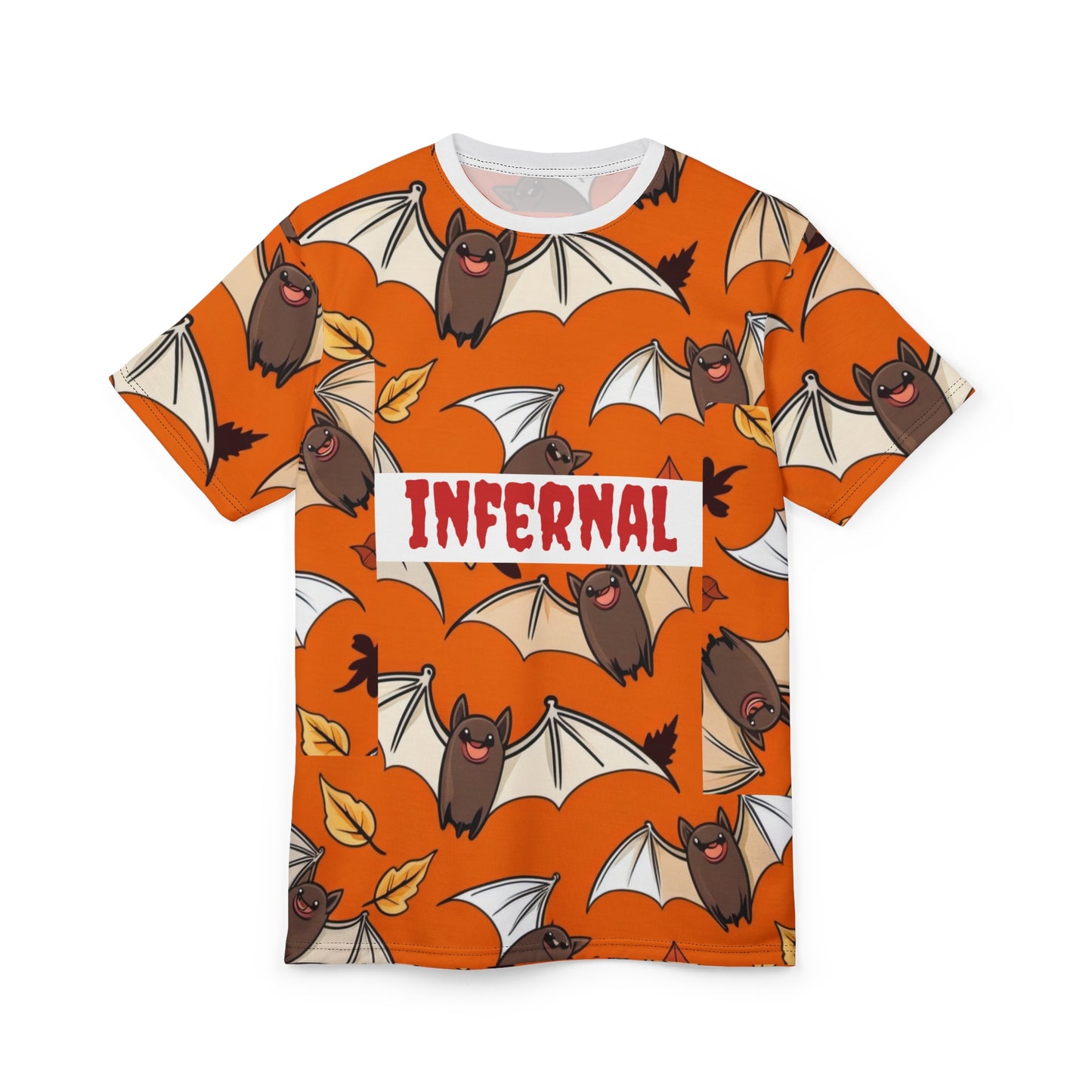 Unisex Bat Print Tee - Infernal Halloween Outfit, Fall Fashion, Gift for Horror Lovers, Fun Graphic T-Shirt, Cute Fall Apparel
