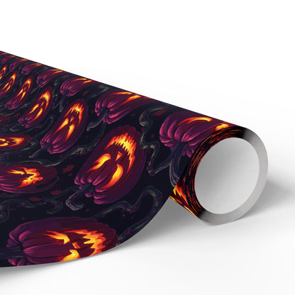Halloween Themed Wrapping Paper, Festive Gift Wrap, Spooky Gift Wrap for Fall, Pumpkin Gift Wrap, Holiday Wrapping Sheets