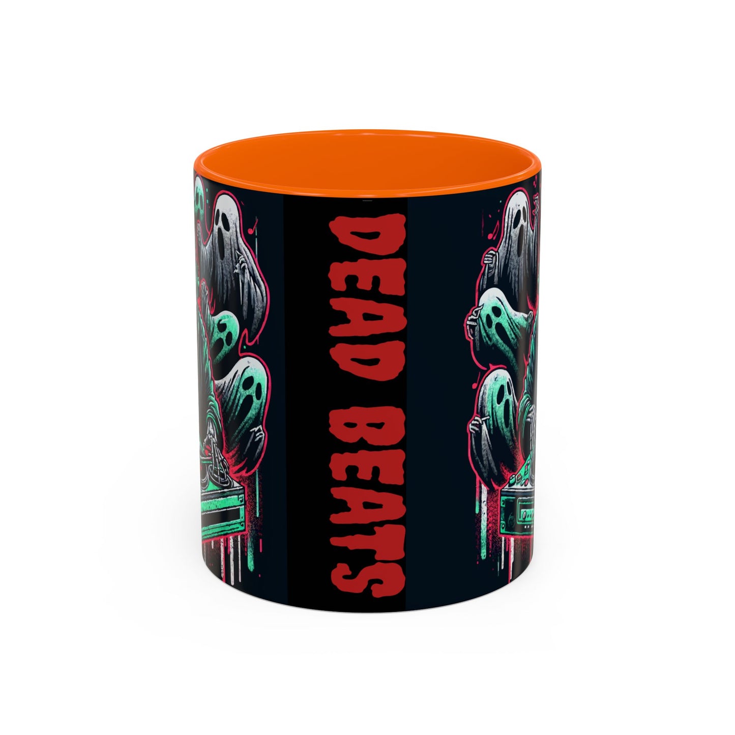 Gothic Coffee Mug, Spooky Mug, Halloween Gift, Ghost-Themed Drinkware, DJ Skull Mug, Music Lover’s Mug