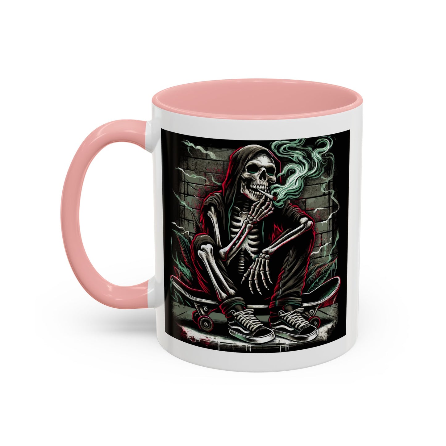 Gothic Skeleton Coffee Mug - Perfect for Halloween Decor, Gift for Skaters, Unique Drinkware, Spooky Vibe, 11 & 15oz Options