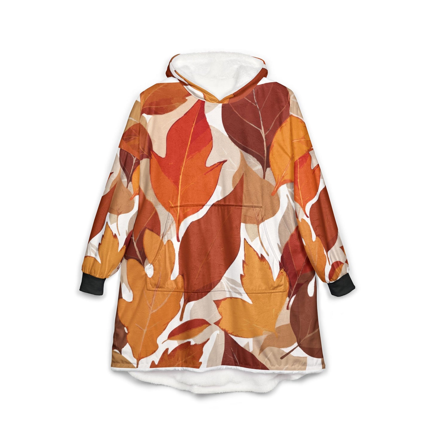 Cozy Autumn Leaves Hooded Blanket