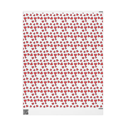 Festive Heart Wrapping Paper, Valentine's Gift Wrap, Love Bows, Holiday Decor, Cute Gift Packaging, Party Supplies
