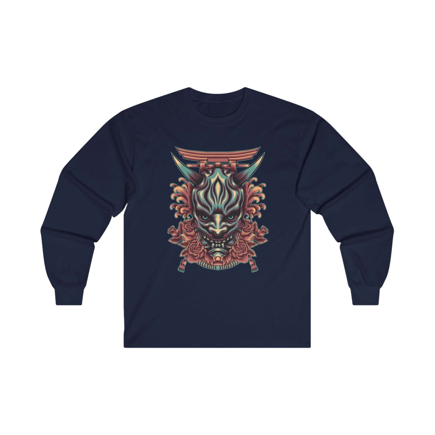 Oni Mask with Japanese Ornament - Mleem