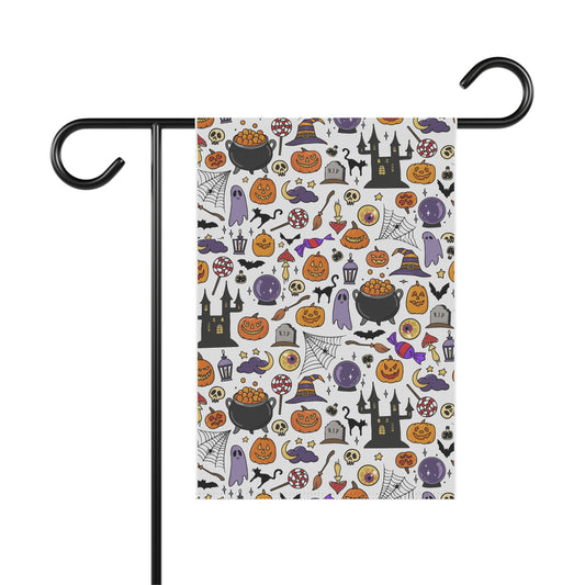 Halloween Garden Banner, Spooky Decor for Outdoors, Fall Lawn Flag, Seasonal Home Decor, Witchy Garden Flag