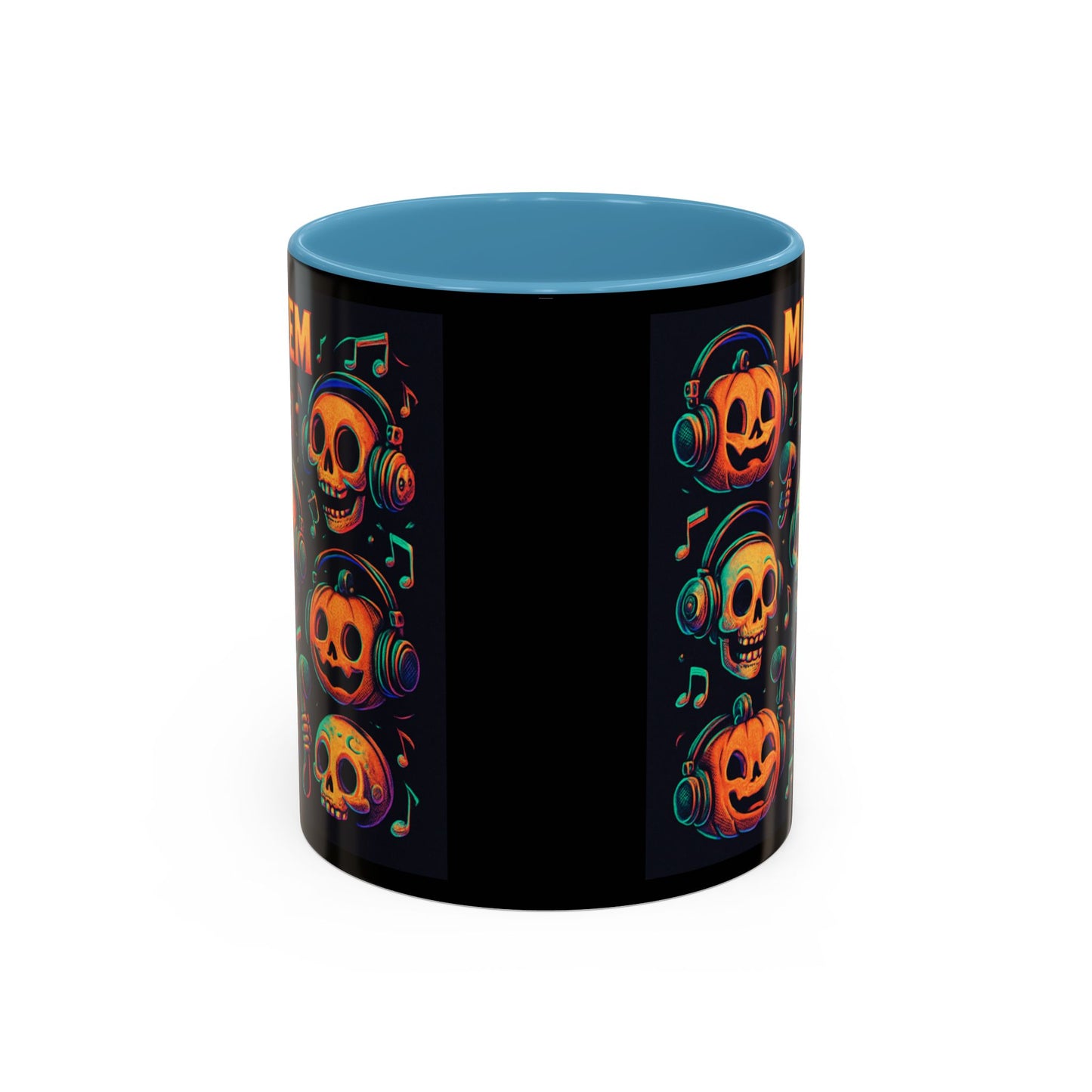 Halloween Skull Coffee Mug, Spooky Decor, Gift for Music Lovers, Pumpkin Head Mug, Halloween Party Favor