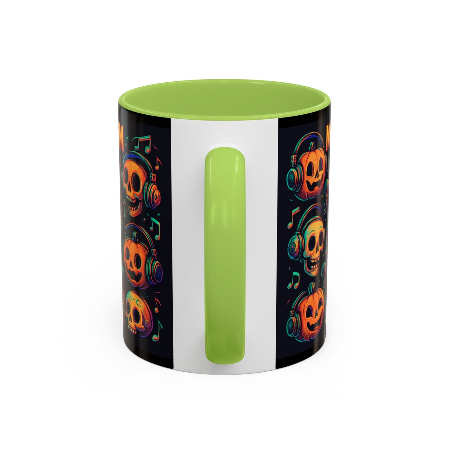Halloween Skull Coffee Mug, Spooky Decor, Gift for Music Lovers, Pumpkin Head Mug, Halloween Party Favor