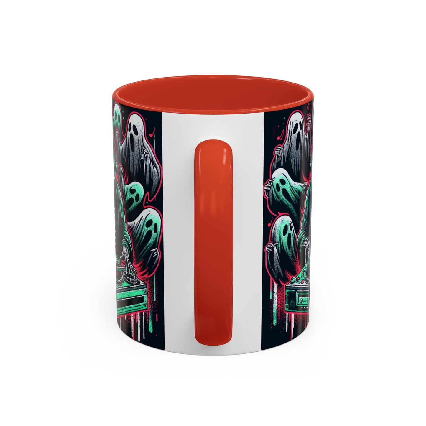 Gothic Coffee Mug, Spooky Mug, Halloween Gift, Ghost-Themed Drinkware, DJ Skull Mug, Music Lover’s Mug
