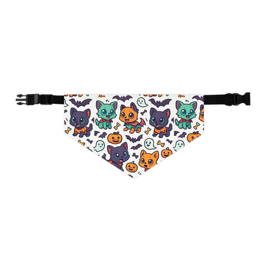 Halloween Pet Bandana Collar | Cute Cat and Pumpkin Design for Dogs, Pet Costume Accessory, Fall Celebration Gear, Trick or Treat Bandana