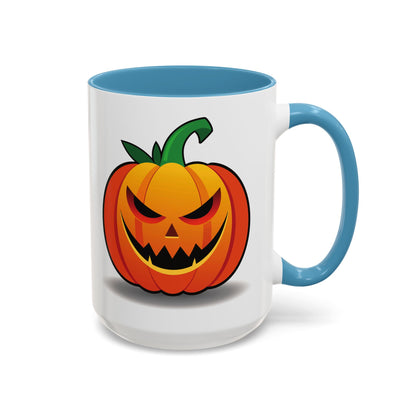 Halloween Pumpkin Accent Mug | Spooky Coffee Cup | Fall Decor | Pumpkin Art | Gift for Halloween Lovers, 11oz, 15oz