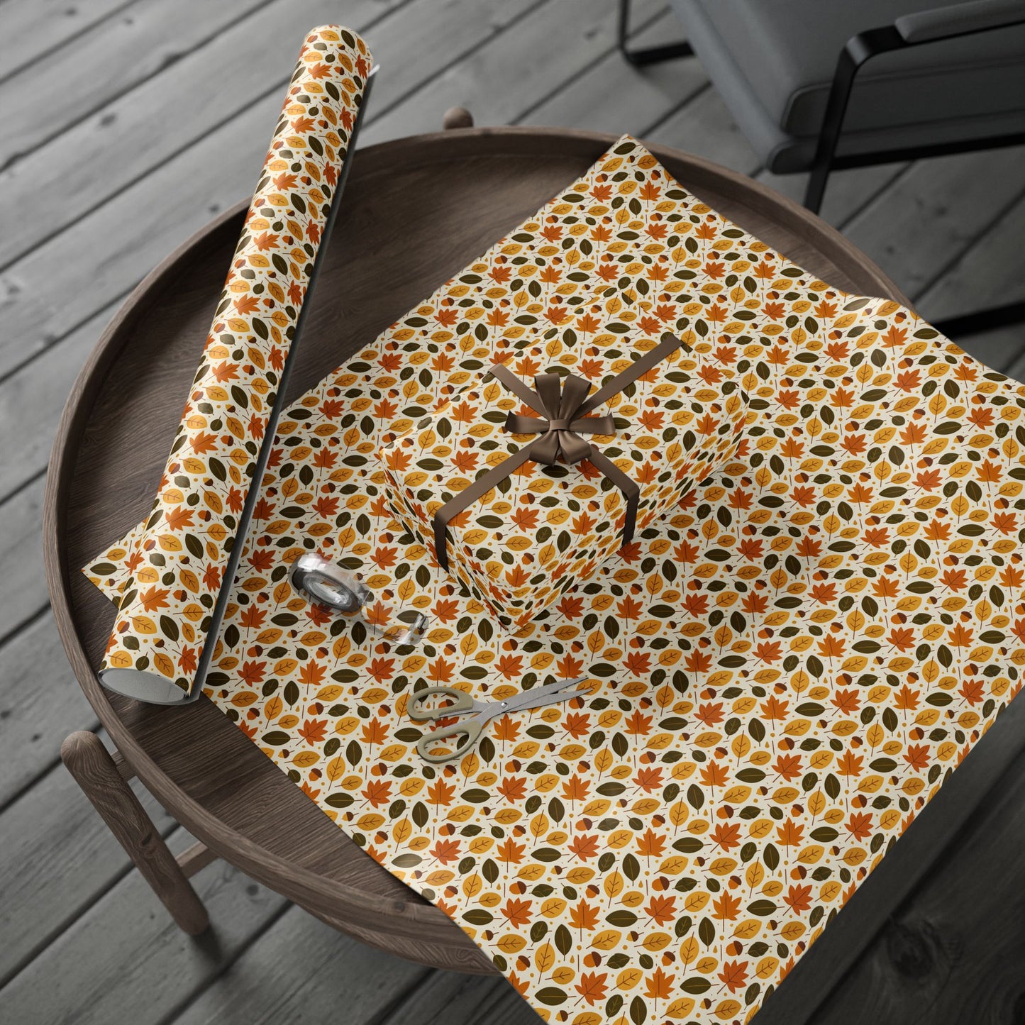 Autumn-Themed Wrapping Paper, Fall Leaves Gift Wrap, Seasonal Gift Wrapping, Eco-Friendly Wrap, Thanksgiving Party Supplies